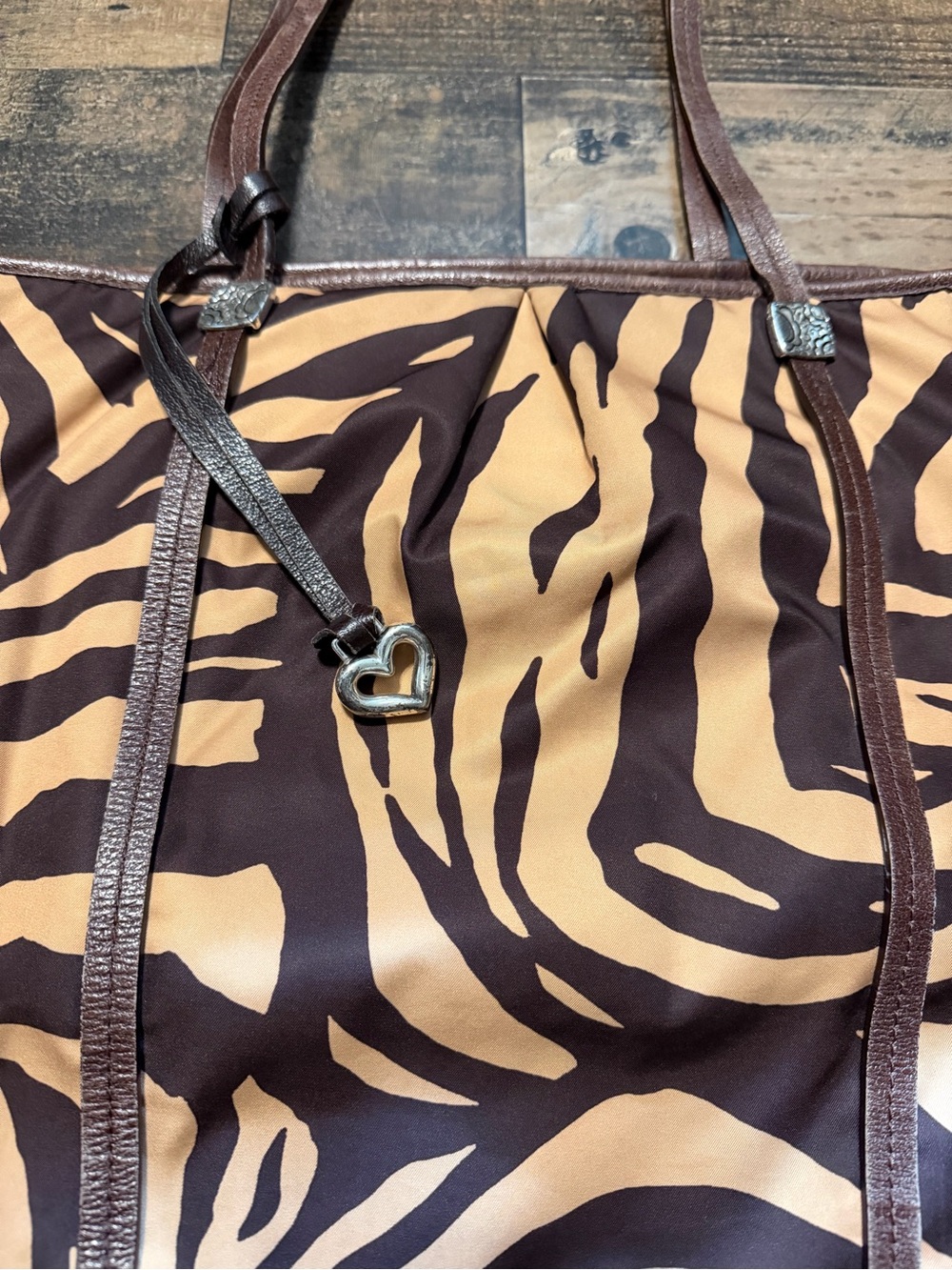 Brighton Tiger Striped Nylon Tote Bag - Picture 5 of 11